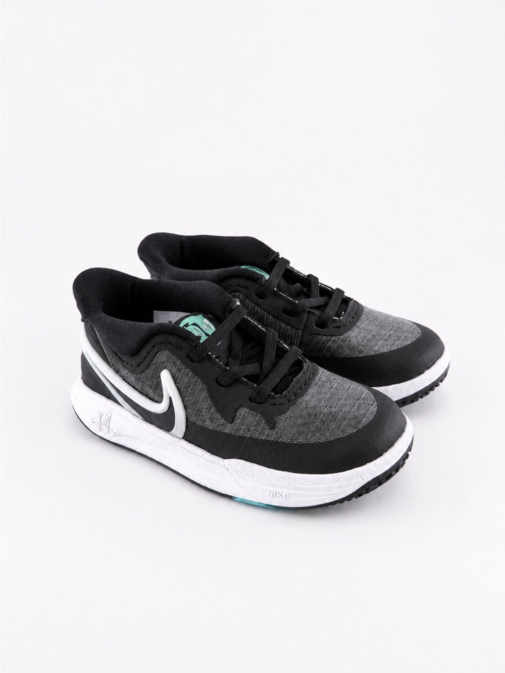 Size 8C- Nike Kyrie 8 Kids Black & Gray Sneakers with White Swoosh